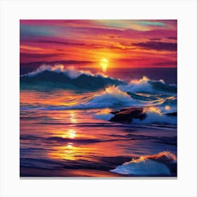 Sunset At The Beach 137 Canvas Print