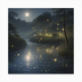 Fireflies In The Night Canvas Print