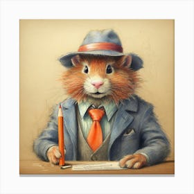 Hamster In Business Suit Canvas Print