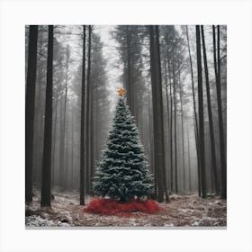 Christmas Tree In The Forest 36 Canvas Print