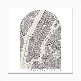 Manhattan New York Boho Minimal Arch Street Map Canvas Print