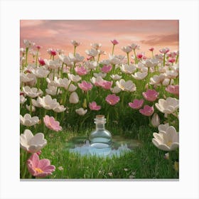 Bottle In A Field Canvas Print