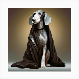 Dog In Blanket Canvas Print