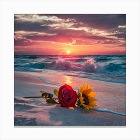 Sunset On The Beach Canvas Print