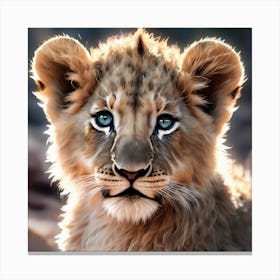 Beautifully designed lion cub Canvas Print