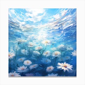 Daisies In The Water 6 Canvas Print