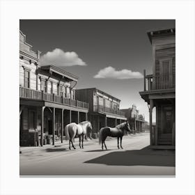 Horses In The Old West 2 Canvas Print