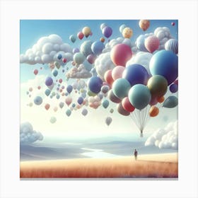 Floating Balloons Canvas Print