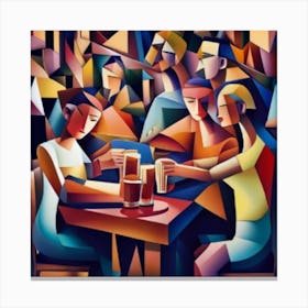 People Drinking At A Bar Canvas Print