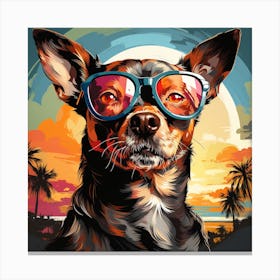 Dog In Sunglasses 5 Canvas Print