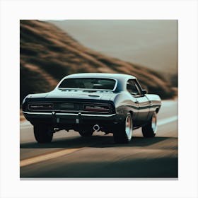 Muscle Car On The Road Canvas Print