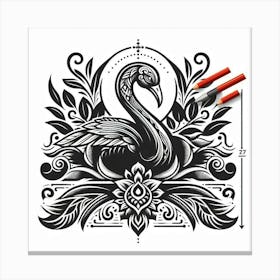 Swan Tattoo Design Canvas Print