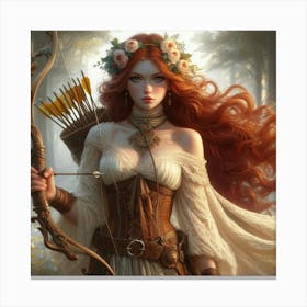 Girl With Long Red Hair Canvas Print