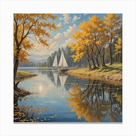 Autumn On The Lake Canvas Print