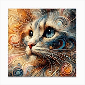 Psychedelic Cat 5 Canvas Print