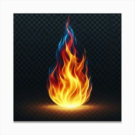 Flames Of Fire On Transparent Background Canvas Print