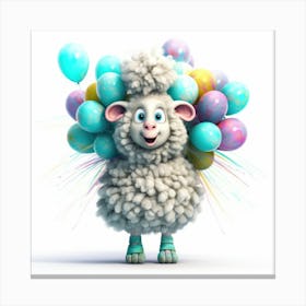 Sheep With Balloons 3 Canvas Print