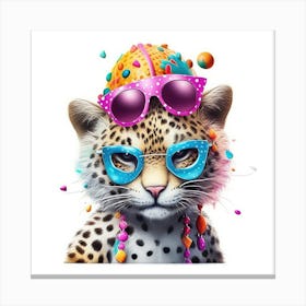 Leopard In Sunglasses Canvas Print