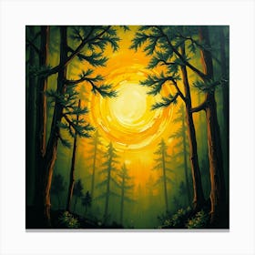 Sunset In The Forest 12 Canvas Print