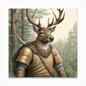 Deer Warrior Canvas Print