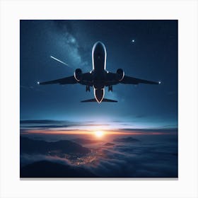 Airplane Flying In The Sky Canvas Print
