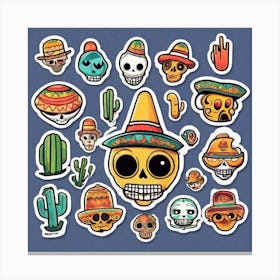 Mexico Sticker 2d Cute Fantasy Dreamy Vector Illustration 2d Flat Centered By Tim Burton Pr (52) Canvas Print