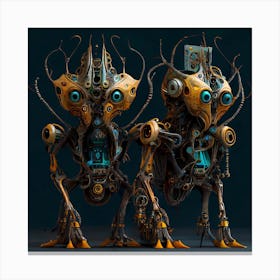 Steampunk Robots Canvas Print