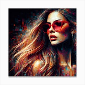 Mystical Woman Pixel Art Canvas Print