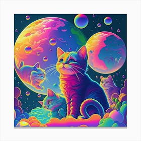 Psychedelic Cats Canvas Print