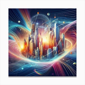 Futuristic Cityscape Canvas Print