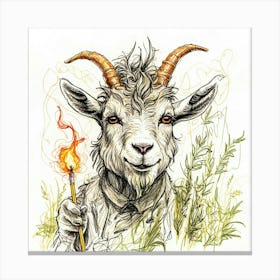 Goat With A Torch 1 Canvas Print