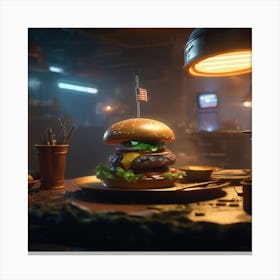 Burger In A Diner Canvas Print