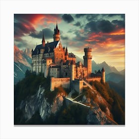 A Picture Of A Castle On A Rocky Hill With A Movie Like Feel (1) Canvas Print