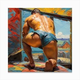 'The Crouching Man' Canvas Print