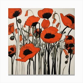 Poppies Abstract 1 Canvas Print