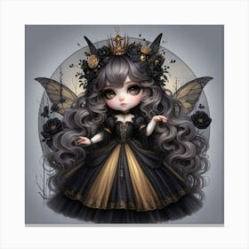 Fairy In Black And Gold Canvas Print