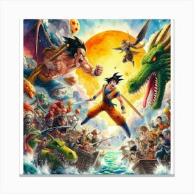 Dragon Ball Z vs One Piece 8 Canvas Print