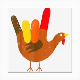 American Sign Language I Love You Thanksgiving Turkey Canvas Print