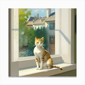 Cat In A Window Canvas Print