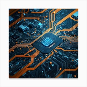 Cpu Circuit Board Canvas Print