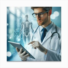 Doctor Using Tablet 1 Canvas Print