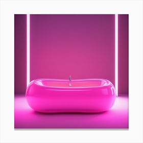 Furniture Design, Tall Bathtub, Inflatable, Fluorescent Viva Magenta Inside, Transparent, Concept Pr (1) Canvas Print