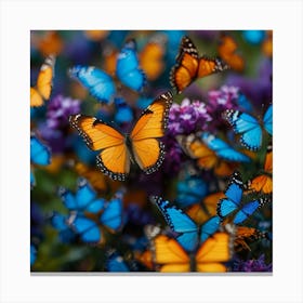 Butterflies In The Garden paintings art print 1 Canvas Print