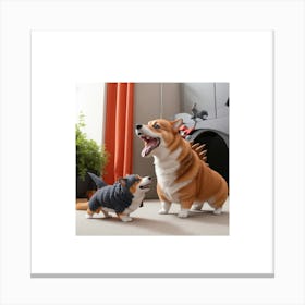 Corgi And Its Doll 4 Canvas Print