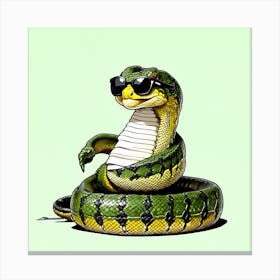 Snake In Sunglasses Canvas Print