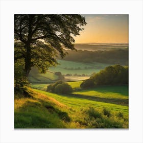 Sunrise Over A Valley 2 Canvas Print