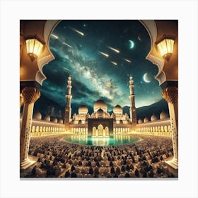 Islamic Mosque At Night 7 Canvas Print