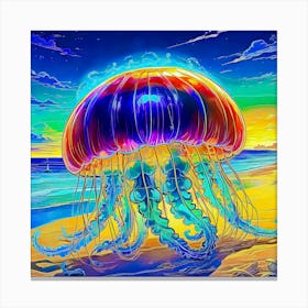 Jellyfish On The Beach 2 Canvas Print