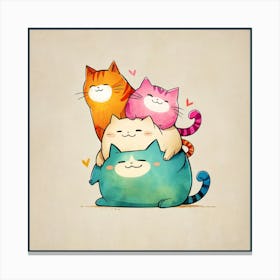 Kawaii Cats Canvas Print