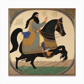 Man Riding A Horse Canvas Print